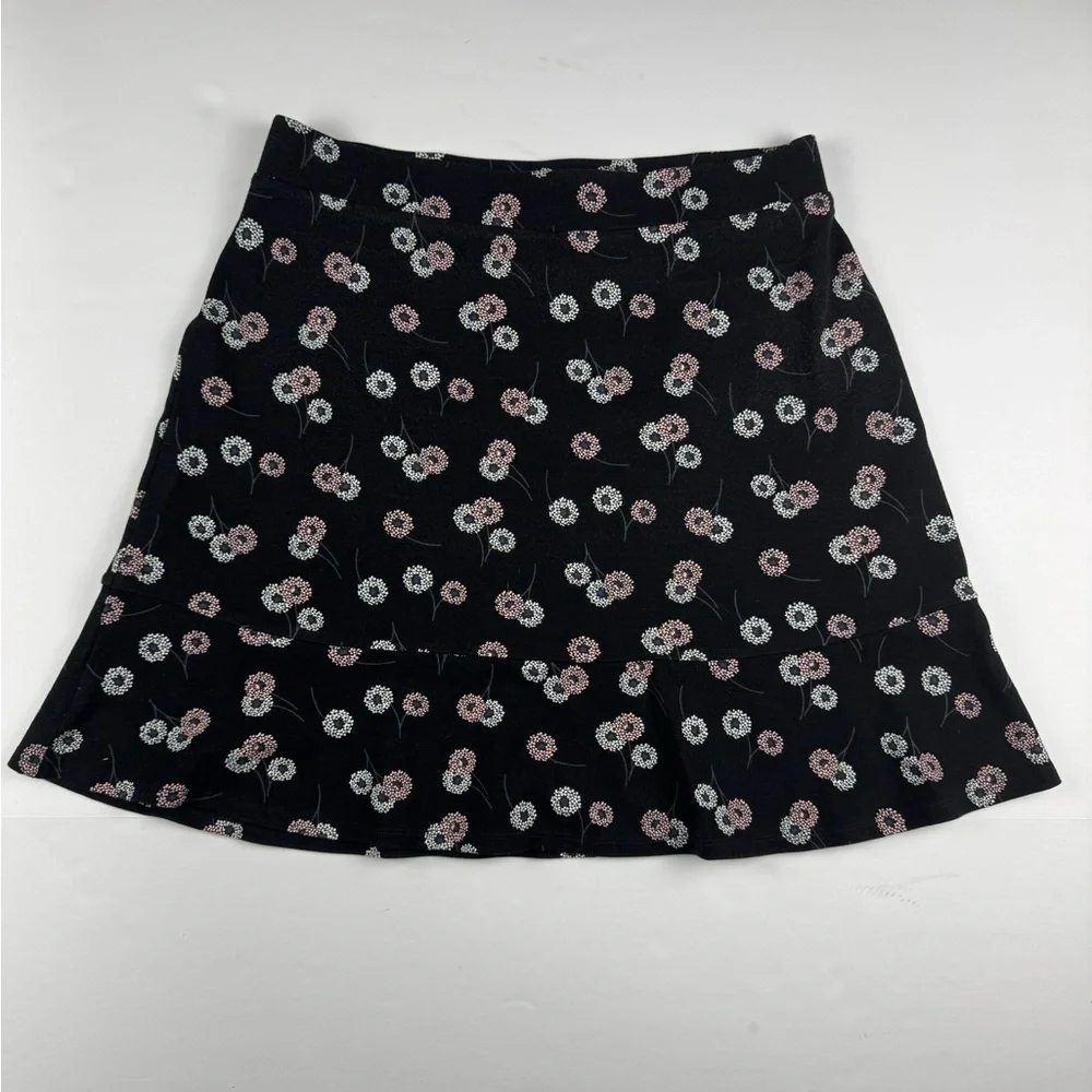 LOFT Daisy print stretchy A line midi skirt size medium